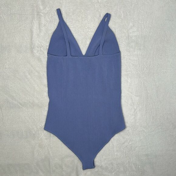 Zara Blue Ribbed Knit Body Suit - Picture 8 of 8